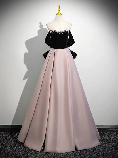 Aimishang Elegant A-Line Off Shoulder Beaded Long Formal Prom Dress Pretty Evening Party Dress With Bow