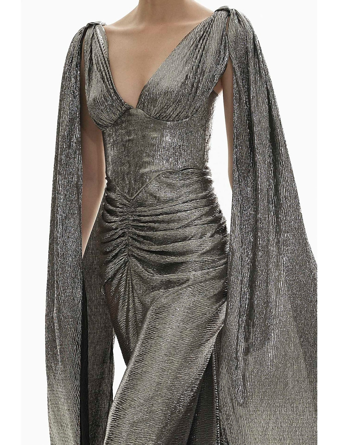 Aimishang Mermaid / Trumpet Evening Gown Elegant Dress Formal Long Sleeve V Neck Sequined with Glitter Ruched