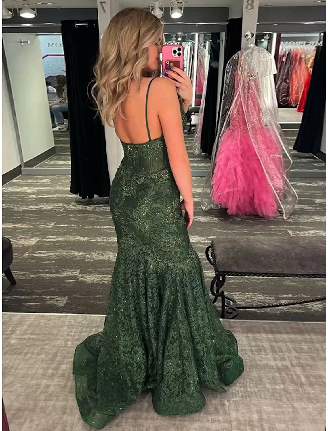 wholesale  Mermaid / Trumpet Evening Gown Maxi Dress Formal Sweep / Brush Train Sleeveless Spaghetti Strap Spandex Backless with Crystals Appliques Pure Color