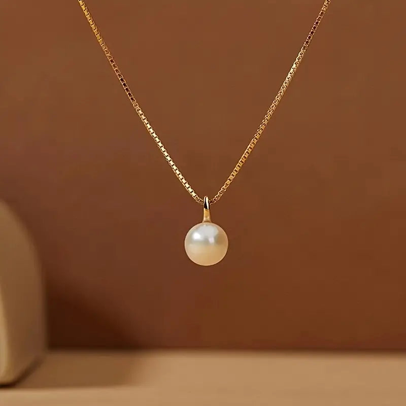 Wholesale Freshwater Pearl Pendant Necklace, Elegance Plated Chain For Daily Wear And Special Occasions, Perfect Holiday Gifts For Women, Chic And Sexy Style Jewelry With Gift Box