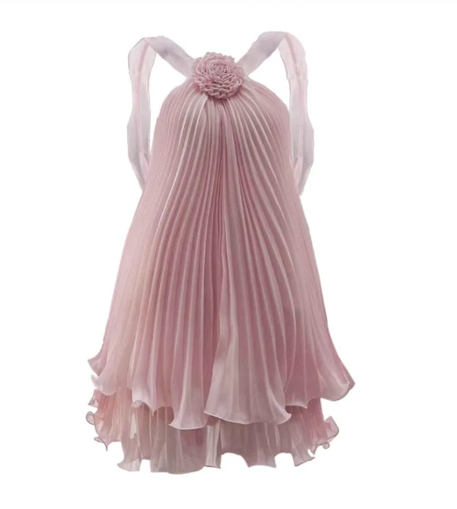 Aimishang Cute A Line Blue Sleeveless Pleated Short Birthday Party Dress Yellow Lovely Homecoming Dress