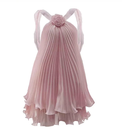Aimishang Cute A Line Blue Sleeveless Pleated Short Birthday Party Dress Yellow Lovely Homecoming Dress