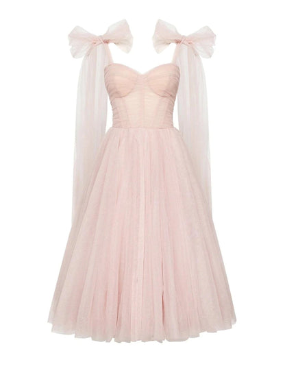 Wholesa  Ball Gown Cocktail Dresses Corsets Dress Graduation Birthday Tea Length Sleeveless Square Neck Tulle with Glitter