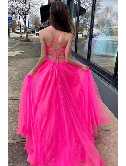 Wholesa A-Line Prom Dresses Sexy Dress Wedding Party Birthday Court Train Sleeveless Spaghetti Strap Organza with Slit