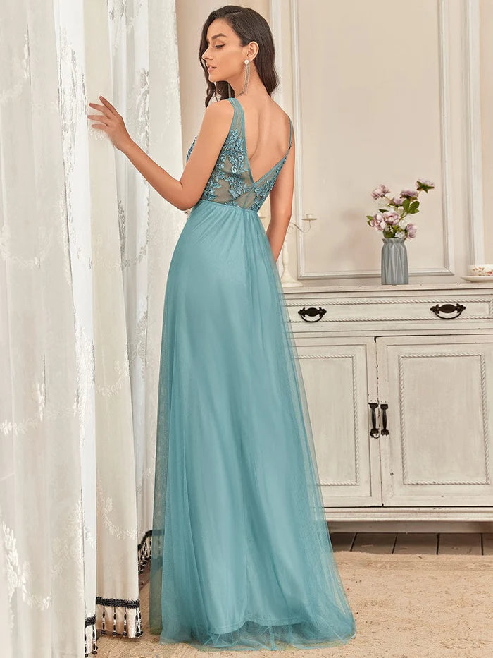 Wholesa Maxi Long Elegant Ethereal Tulle Evening Dress