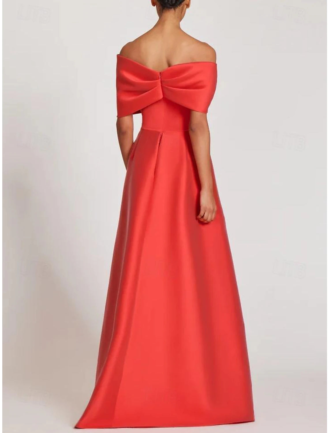 Wholesa Sheath / Column Evening Gown Elegant Dress Formal Floor Length Sleeveless Off Shoulder Satin with Butterfly