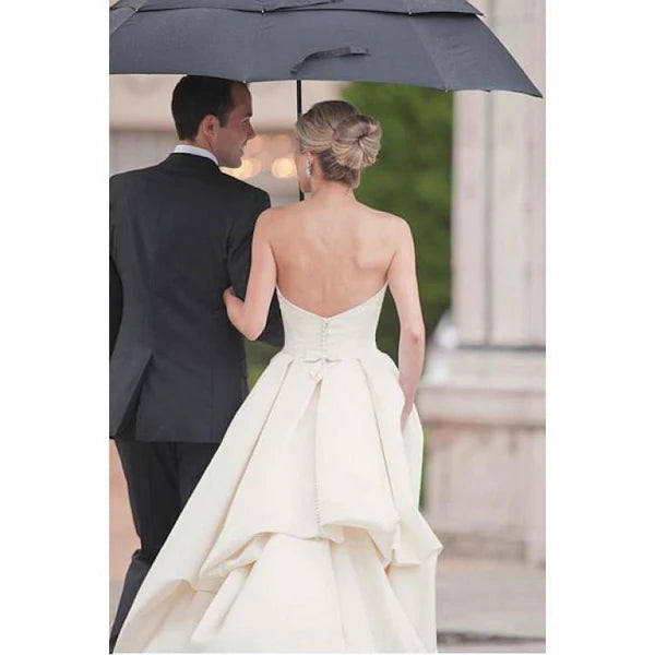 Glamorous A-line Strapless Sleeveless Long Wedding Dresses Elegant Bridal Gowns