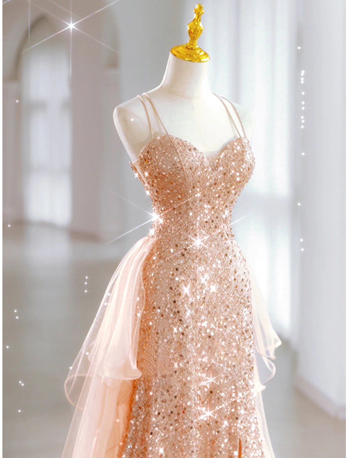 wholesale  A-Line Prom Dresses Sparkle & Shine Dress Sweet 16 Floor Length Sleeveless Sweetheart Tulle with Sequin