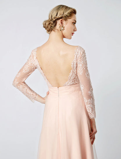 Wholesa  Ball Gown Pastel Colors Dress Holiday Cocktail Party Floor Length Long Sleeve V Neck Tulle Low Back with Beading Appliques