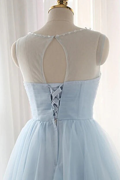 Aimishang Cute Light Blue Homecoming Dress Lovely Short Prom Dress Sleeveless Party Dress Wholesale
