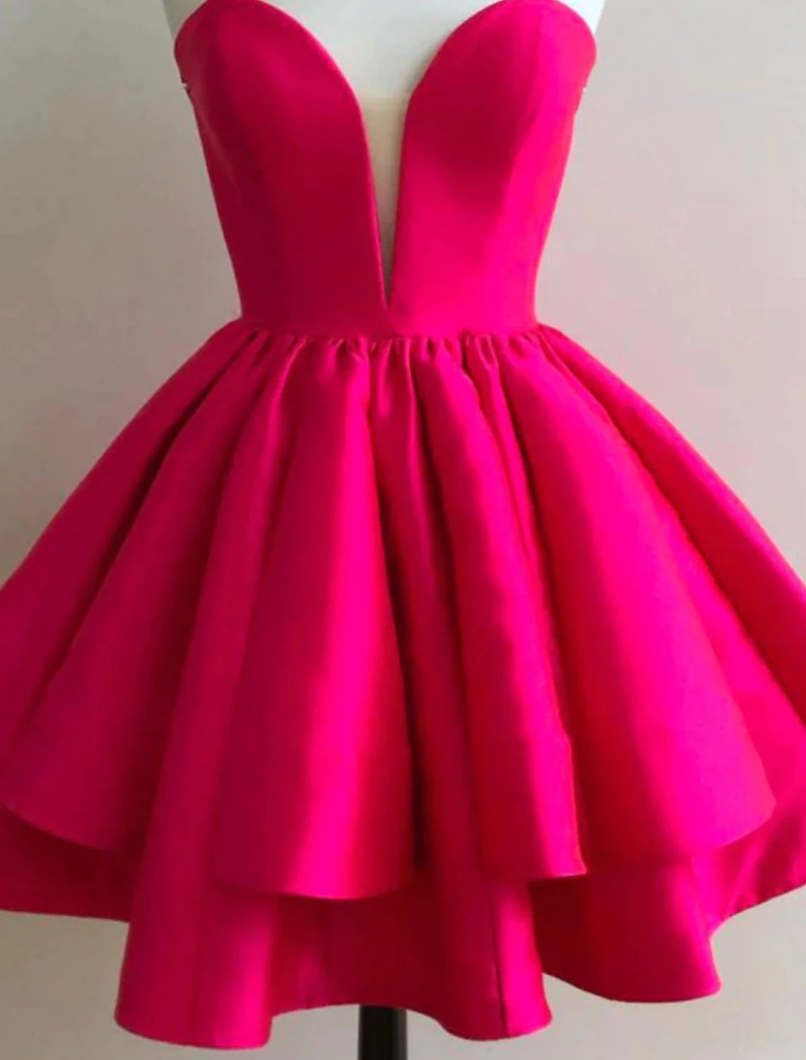 Wholesa  A-Line Homecoming Dresses Princess Dress Graduation Cocktail Party Short / Mini Sleeveless Sweetheart Pink Dress Satin Backless with Ruffles