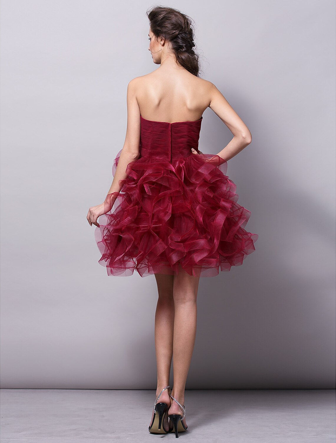 wholesale  Ball Gown Hot Homecoming Cocktail Party Valentine's Day Dress Strapless Sleeveless Short / Mini Tulle with Ruched Tier