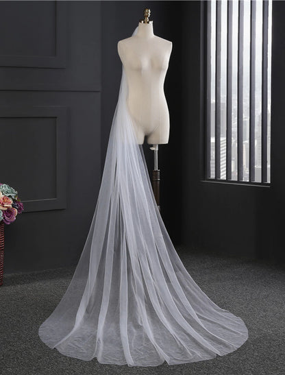 Wholesale Two-tier Lace Wedding Cathedral Veils 118.11 in (300cm) Tulle