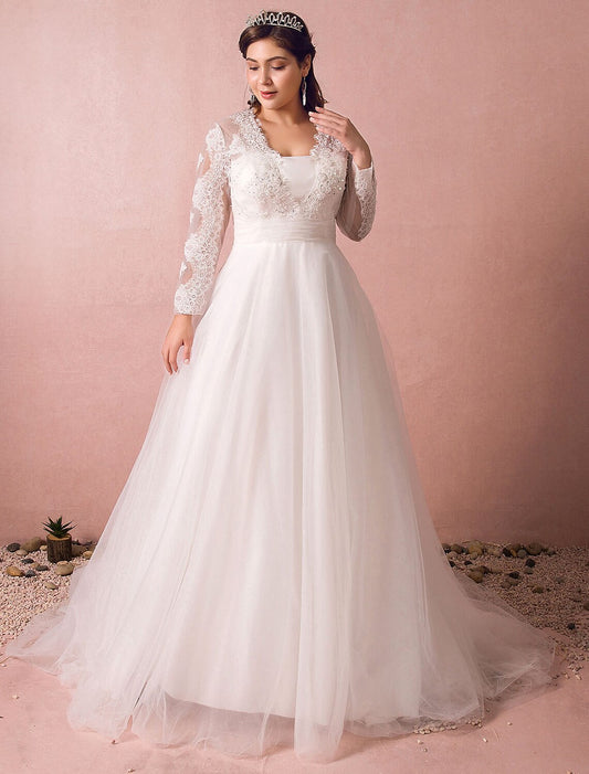 Wholesale Hall Sparkle & Shine Wedding Dresses A-Line Illusion Neck Long Sleeve Court Train Satin Bridal Gowns With Buttons Ruched Summer Wedding Party