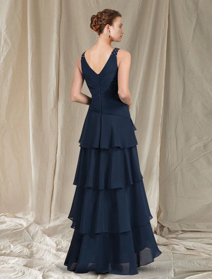 wholesale  Two Piece A-Line Mother of the Bride Dress Elegant High Low V Neck Asymmetrical Floor Length Chiffon Short Sleeve Wrap Included with Ruched Ruffles