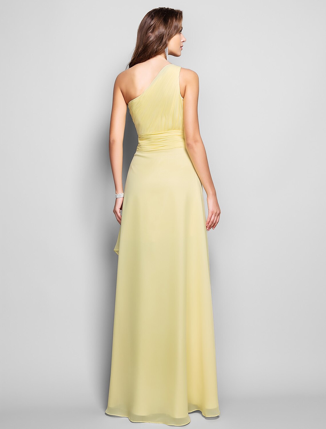 Wholesale Sheath / Column Elegant Dress Wedding Guest Asymmetrical Sleeveless One Shoulder Chiffon with Beading Slit Appliques