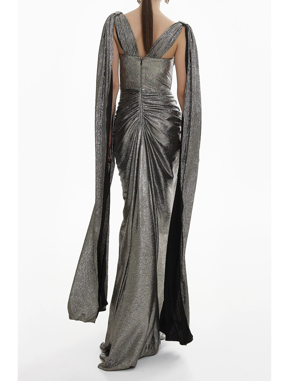 Aimishang Mermaid / Trumpet Evening Gown Elegant Dress Formal Long Sleeve V Neck Sequined with Glitter Ruched
