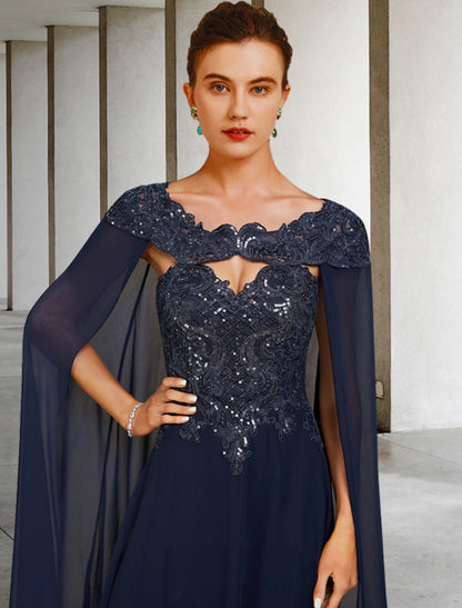 wholesale  Two Piece A-Line Mother of the Bride Dress Vintage Elegant Strapless Floor Length Chiffon Lace Sequined Sleeveless with Sequin Appliques