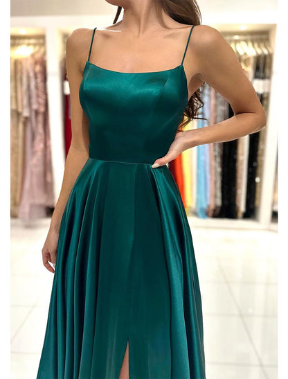 Wholesa A-Line Prom Dress Red Green Dresses Empire Dress Red Green Dress Formal Prom Floor Length Sleeveless Sweetheart Imitation Silk Backless with Pleats