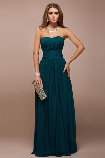 Wholesa Sheath/Column Sweetheart Sleeveless Ruffles Long Bridesmaid Dresses