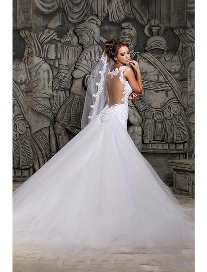 Wholesale Engagement Open Back Formal Wedding Dresses Mermaid / Trumpet Sweetheart Cap Sleeve Court Train Lace Bridal Gowns With 2023 Summer Wedding Party