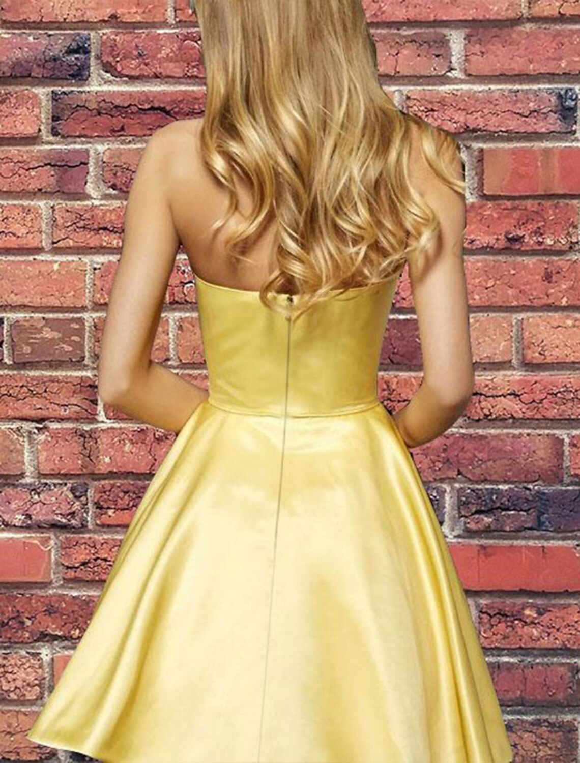 wholesale  A-Line Hot Flirty Homecoming Cocktail Party Dress Strapless Sleeveless Short / Mini Satin with Sleek Pleats