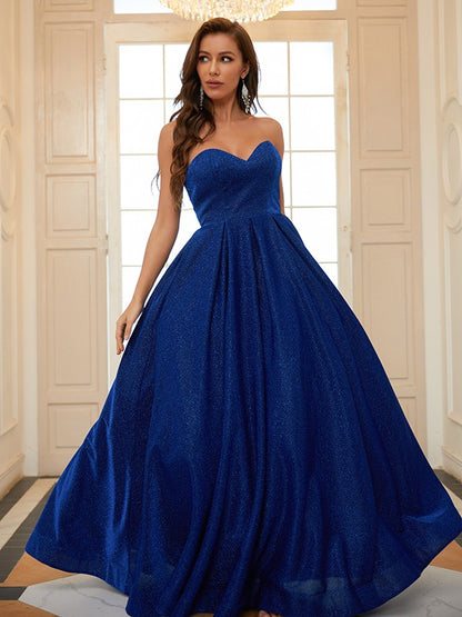 Wholesa A-Line/Princess Ruffles Sweetheart Sleeveless Floor-Length Dresses