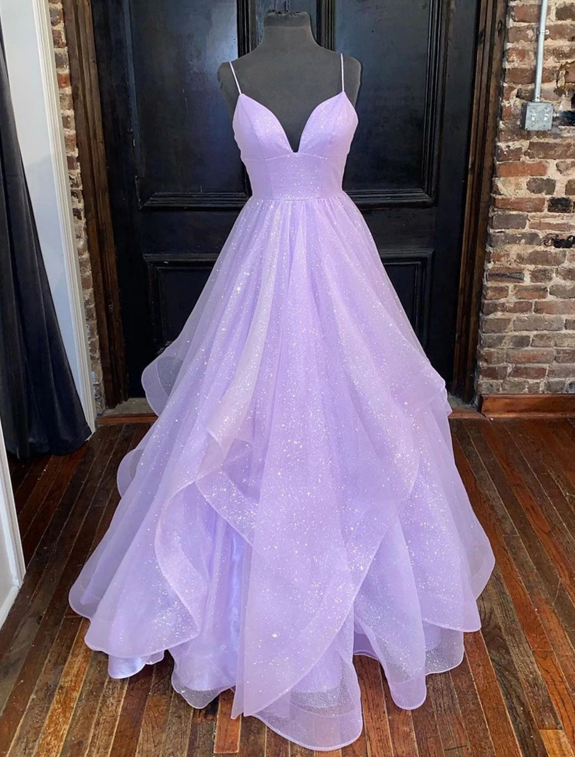 wholesale  Ball Gown A-Line Prom Dresses Sparkle & Shine Dress Formal Floor Length Sleeveless Sweetheart Tulle Backless with Pleats Ruffles