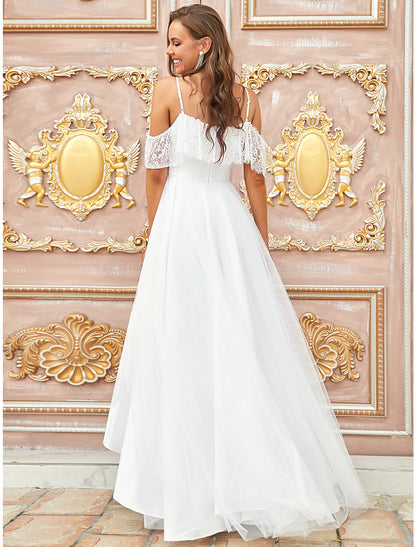 Wholesale Reception Little White Dresses Boho Wedding Dresses A-Line Off Shoulder Short Sleeve Asymmetrical Lace Bridal Gowns With Lace Draping Summer Wedding Party