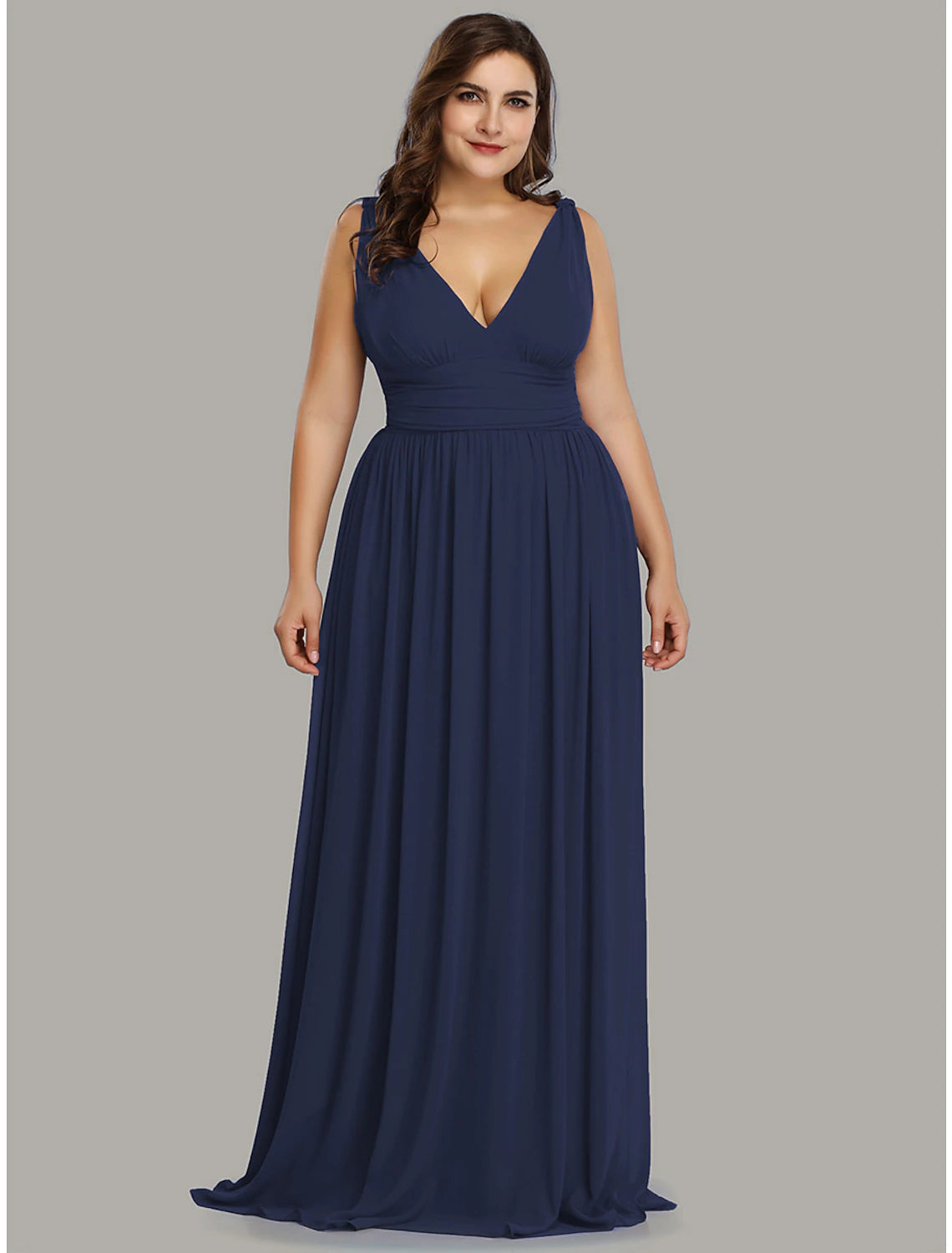 Aimishang A-Line Plus Size Wedding Guest Formal Evening Dress V Neck V