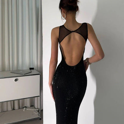 Aimishang Sparkly Sleeveless Long Prom Dress Charming Evening Party Dress Women's Dresses