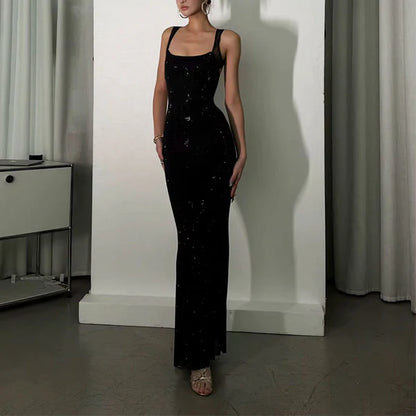 Aimishang Sparkly Sleeveless Long Prom Dress Charming Evening Party Dress Women's Dresses