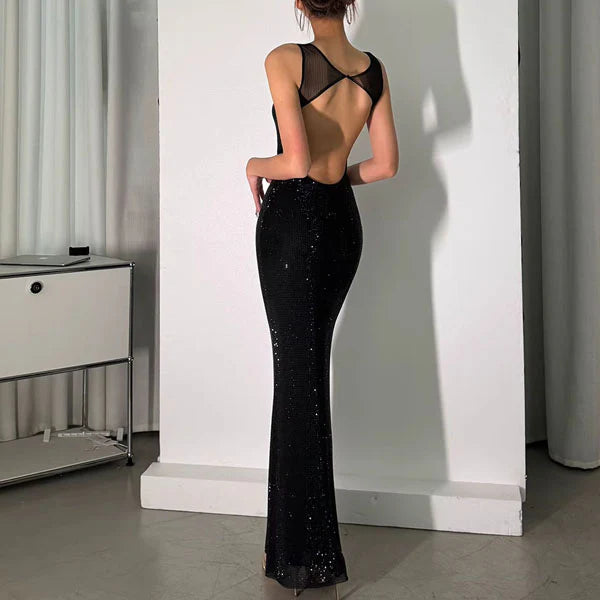 Aimishang Sparkly Sleeveless Long Prom Dress Charming Evening Party Dress Women's Dresses