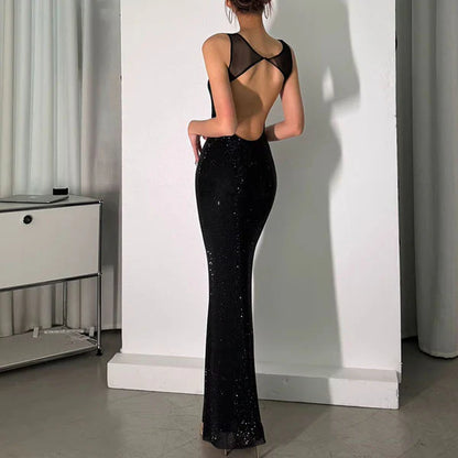 Aimishang Sparkly Sleeveless Long Prom Dress Charming Evening Party Dress Women's Dresses