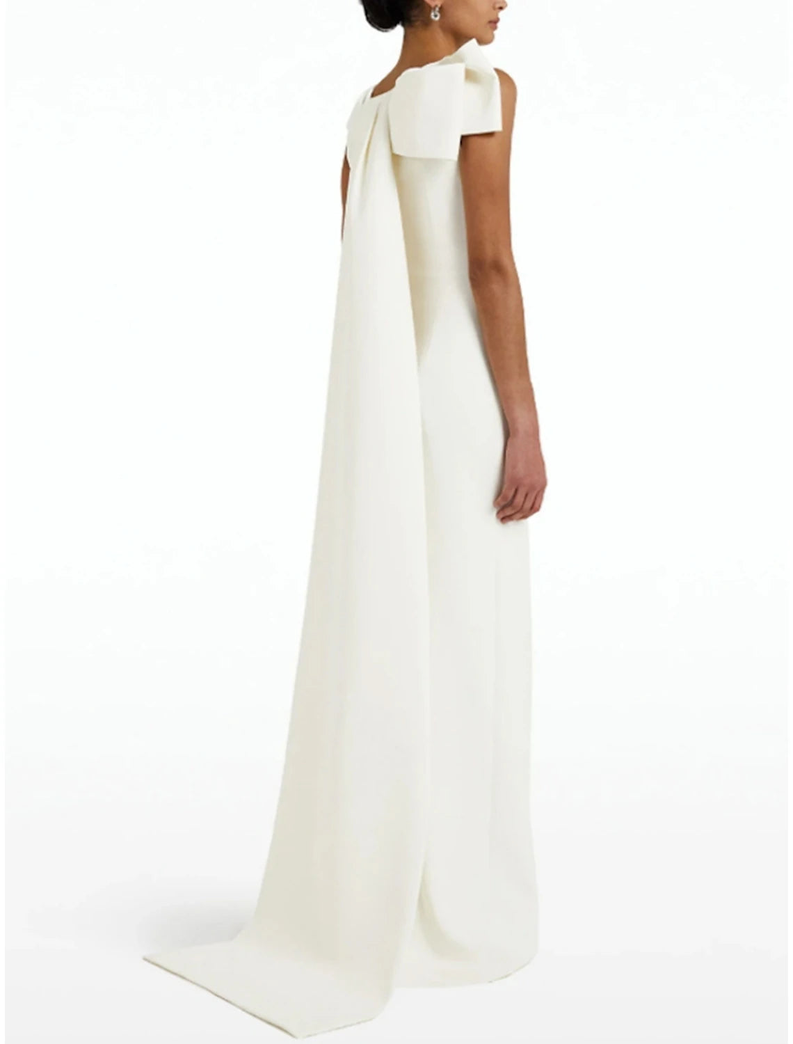 Aimishang Sheath Red Green Dress Evening Gown Elegant Dress Formal Sweep / Brush Train Sleeveless Jewel Neck Fabric with Bow(s)