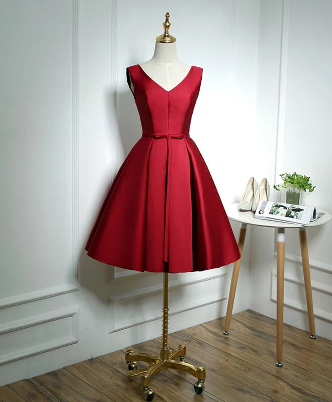 Aimishang Elegant V Neck A Line Sleeveless Short Formal Prom Dress Simple Homecoming Dress