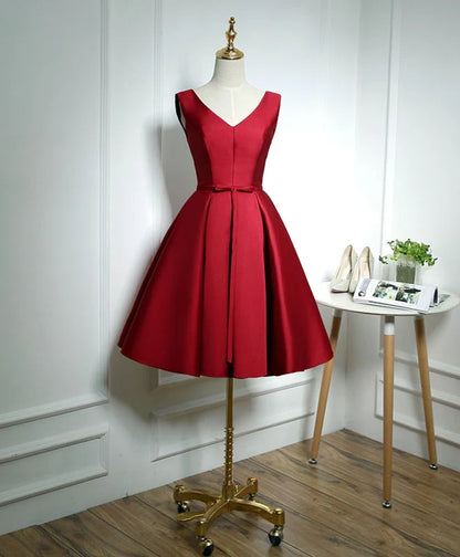 Aimishang Elegant V Neck A Line Sleeveless Short Formal Prom Dress Simple Homecoming Dress