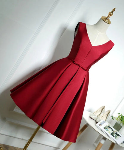 Aimishang Elegant V Neck A Line Sleeveless Short Formal Prom Dress Simple Homecoming Dress