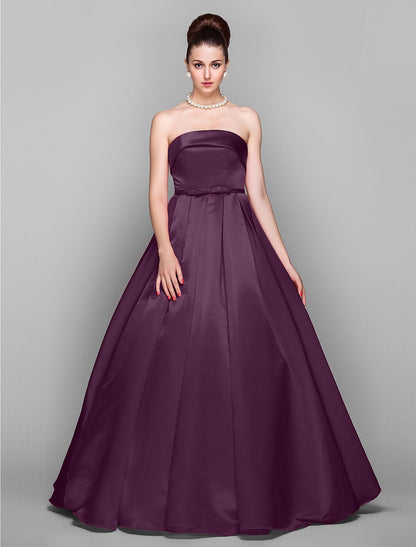 Wholesa Ball Gown Elegant Dress Quinceanera Prom Floor Length Sleeveless Strapless Satin with Bow(s)