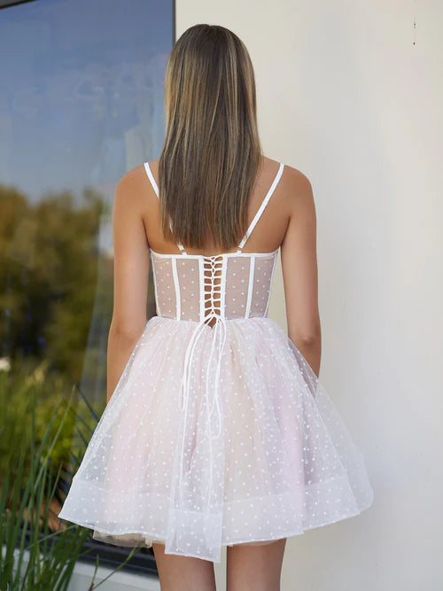 Wholesale Sweetheart Graduation Dresses Spaghetti Straps Black Short Tulle Homecoming Dress