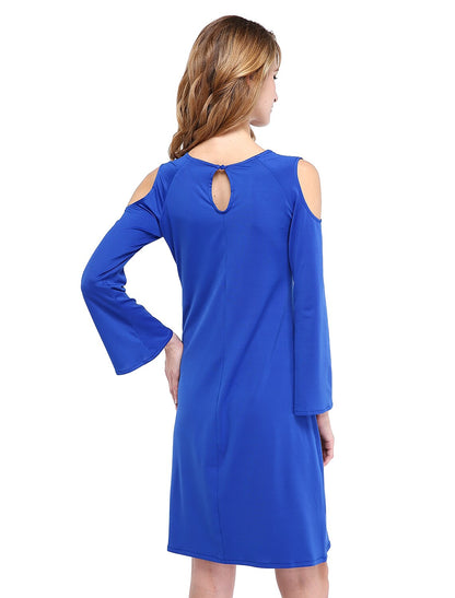 Wholesa Sheath / Column Mother of the Bride Dress Elegant Jewel Neck Knee Length Jersey Long Sleeve No with Beading