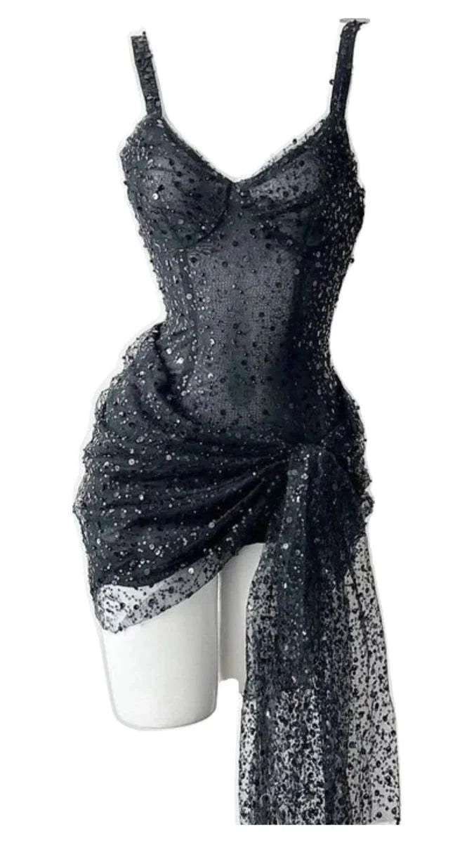 Aimishang Sparkly Sheath Straps Sleeveless Sequined Short Homecoming Dresses Unique Graduation Party Dress