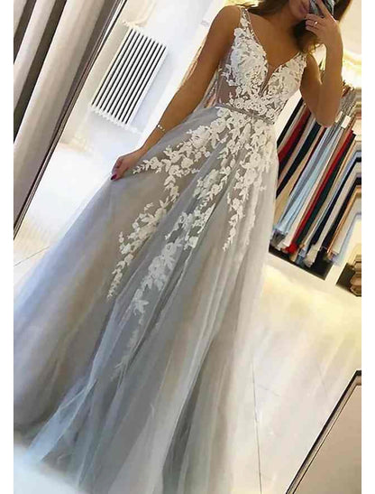 Wholesa  Ball Gown Evening Gown Floral Dress Prom Black Tie Court Train Sleeveless Off Shoulder Royal Style Cotton Backless with Beading Appliques