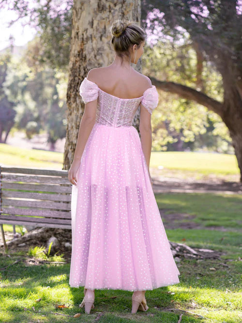 Wholesale Elegant Sweetheat Evening Dress Neck Maxi Length Tulle Prom Dress