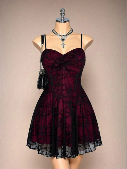 Aimishang Vintage Spaghetti Straps A Line Sleeveless Short Homecoming Dress Chic Party Prom Dress