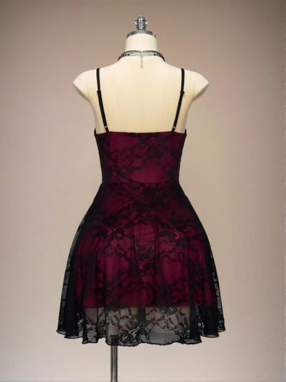 Aimishang Vintage Spaghetti Straps A Line Sleeveless Short Homecoming Dress Chic Party Prom Dress