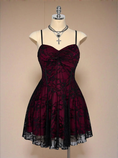 Aimishang Vintage Spaghetti Straps A Line Sleeveless Short Homecoming Dress Chic Party Prom Dress