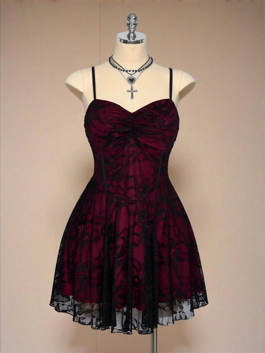 Aimishang Vintage Spaghetti Straps A Line Sleeveless Short Homecoming Dress Chic Party Prom Dress