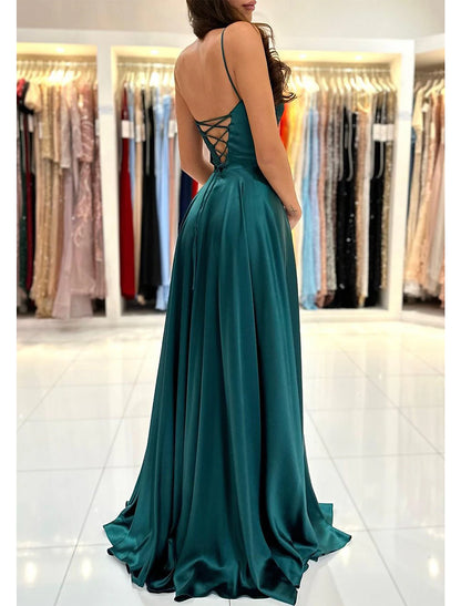 Wholesa A-Line Prom Dress Red Green Dresses Empire Dress Red Green Dress Formal Prom Floor Length Sleeveless Sweetheart Imitation Silk Backless with Pleats