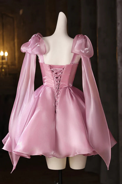 Aimishang Cute A Line Straps Short Birthday Party Dress Lovely Sleeveless Homecoming Dress With Bow(s)